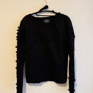 Black Pom-Pom Sweater